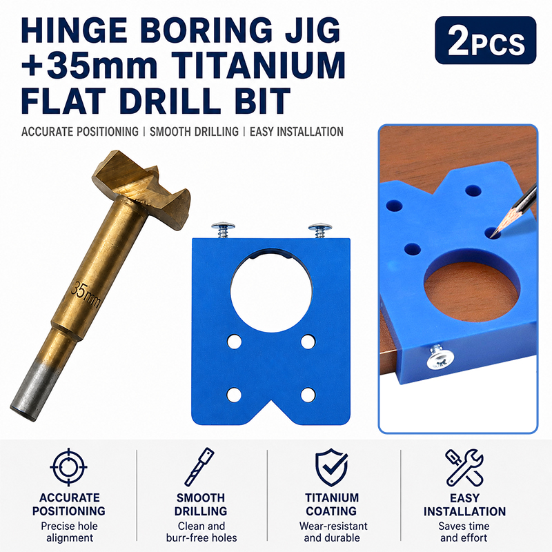 Furniture Hardware Replacement Parts - Hinge Boring Jig 35mm Titanium Coated