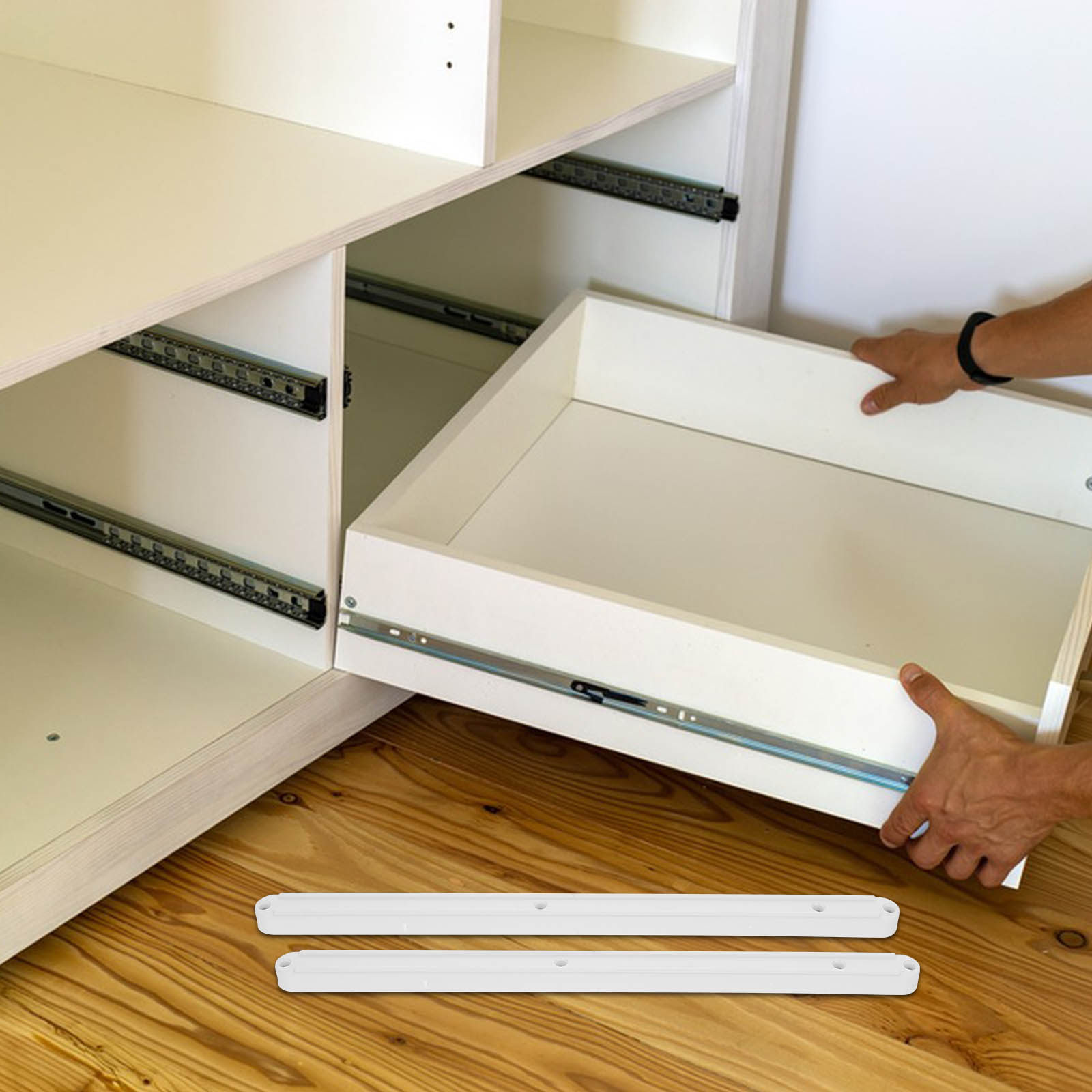 Drawer Slide Pair - 2Pcs Plastic Drawer Slides Smooth No