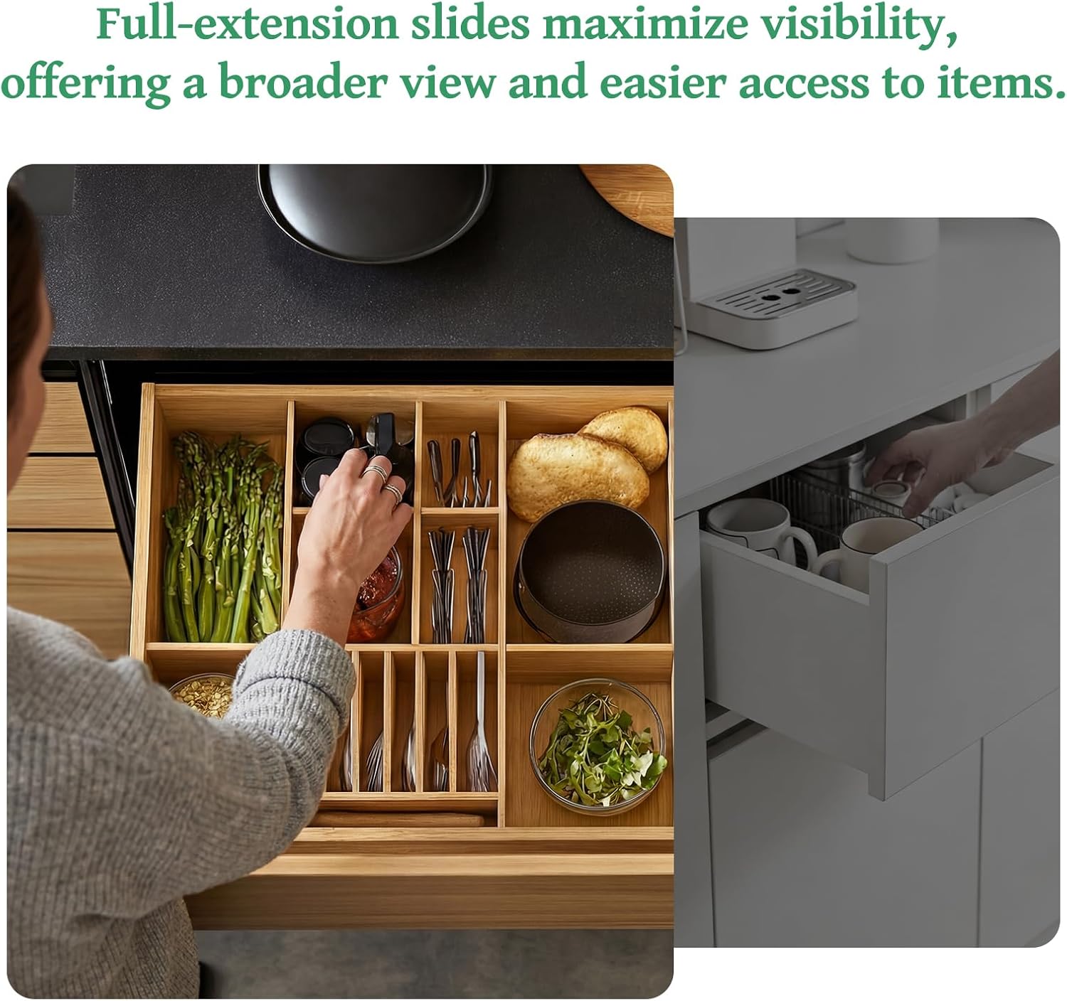 14 Inch Full Extension Soft Cl - Drawer Slide Pair ulasan dan harga
