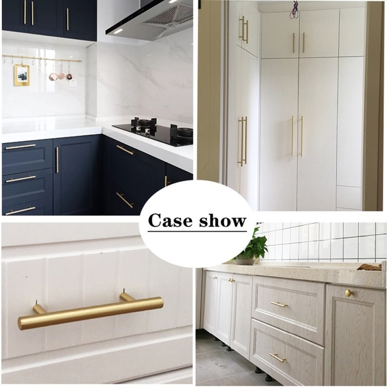 Modern Gold Brushed Straight C - Furniture Hardware Restoration ulasan dan harga