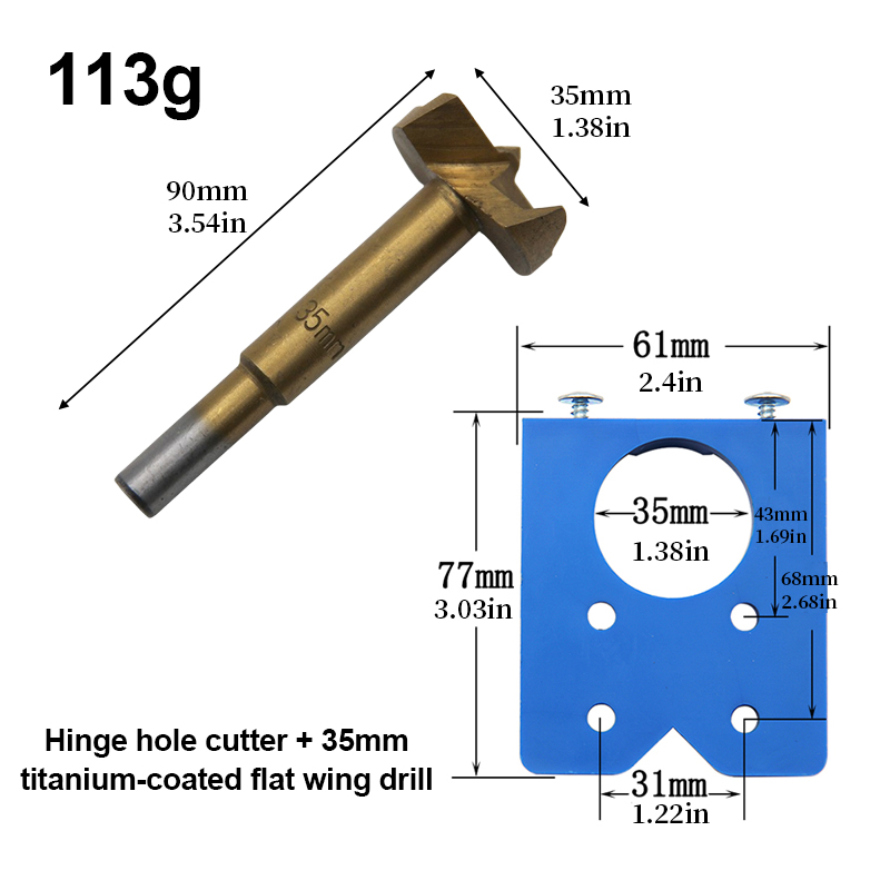 Hinge Boring Jig 35mm Titanium - Furniture Hardware Replacement Parts ulasan dan harga