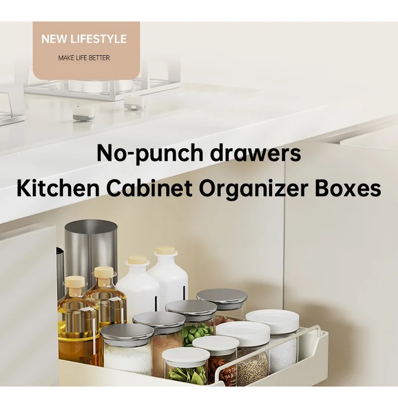 Pull‑Out Metal Spice Tray With - Drawer Slide Pair ulasan dan harga