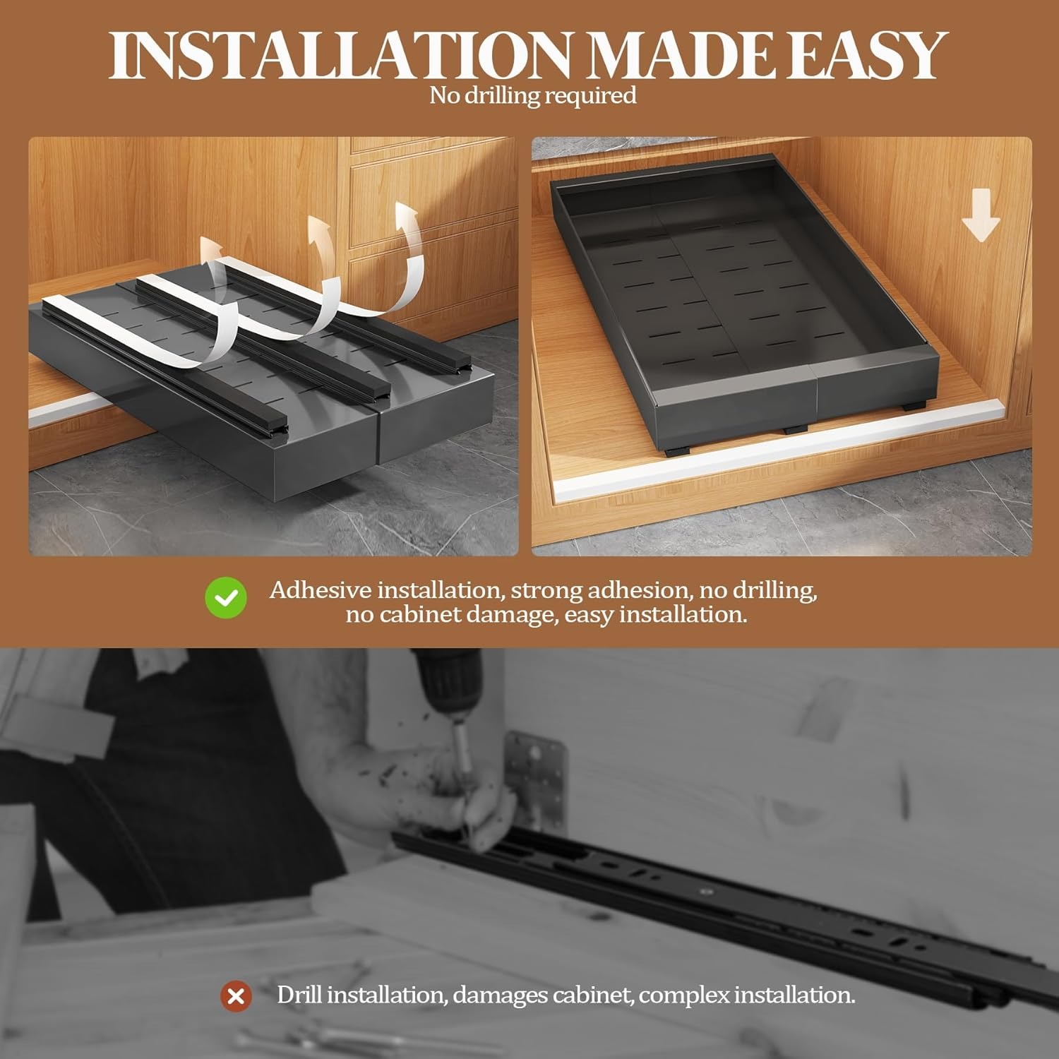 Expandable Pull Out Cabinet Or - Drawer Slide Pair ulasan dan harga