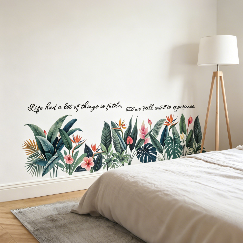Tropical Leaves Wall Stickers, - Furniture Paradise & Hardware Ghaziabad ulasan dan harga