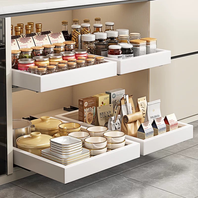 1-2Pcs Kitchen Storage Rack wi - Drawer Slide Pair ulasan dan harga