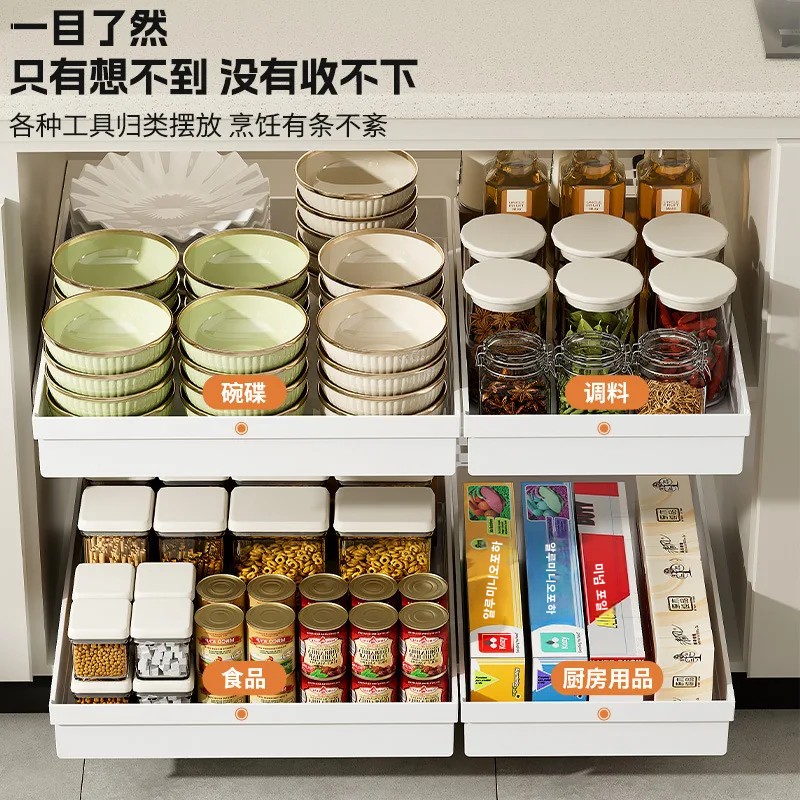 1-2Pcs Kitchen Storage Rack wi - Drawer Slide Pair ulasan dan harga