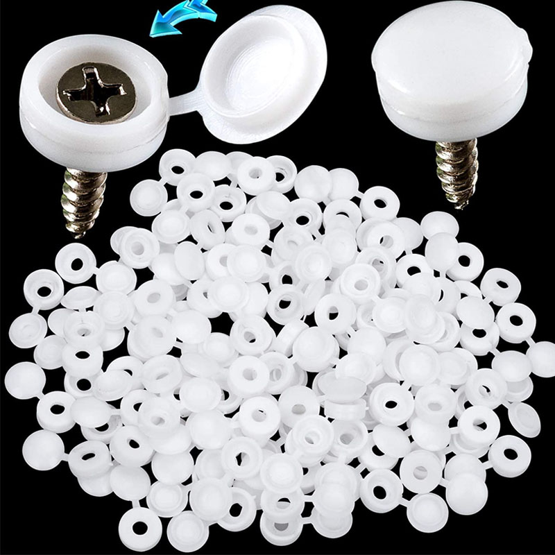 White Hinged Plastic Screw Cap - Furniture Hardware Screws ulasan dan harga