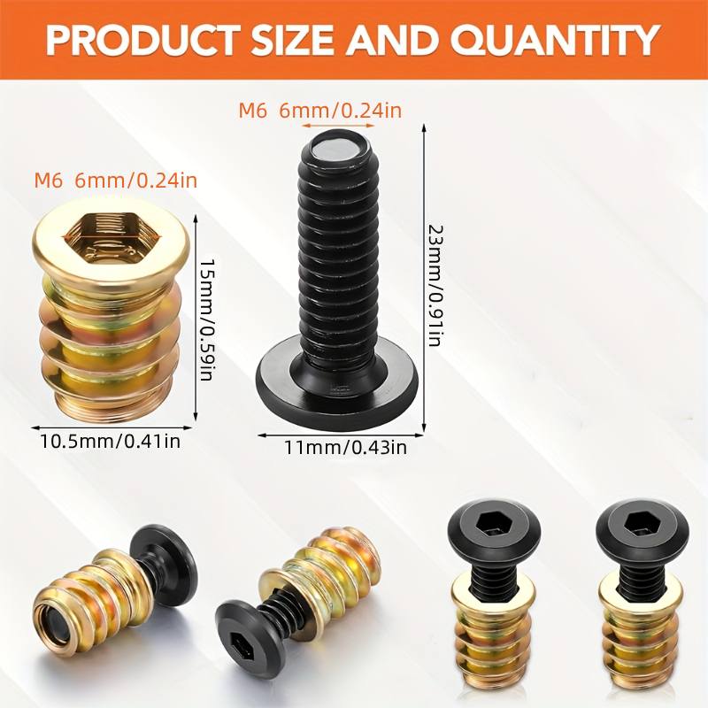 10PCS Nut Threaded Inserts Com - Furniture Hardware Screws ulasan dan harga