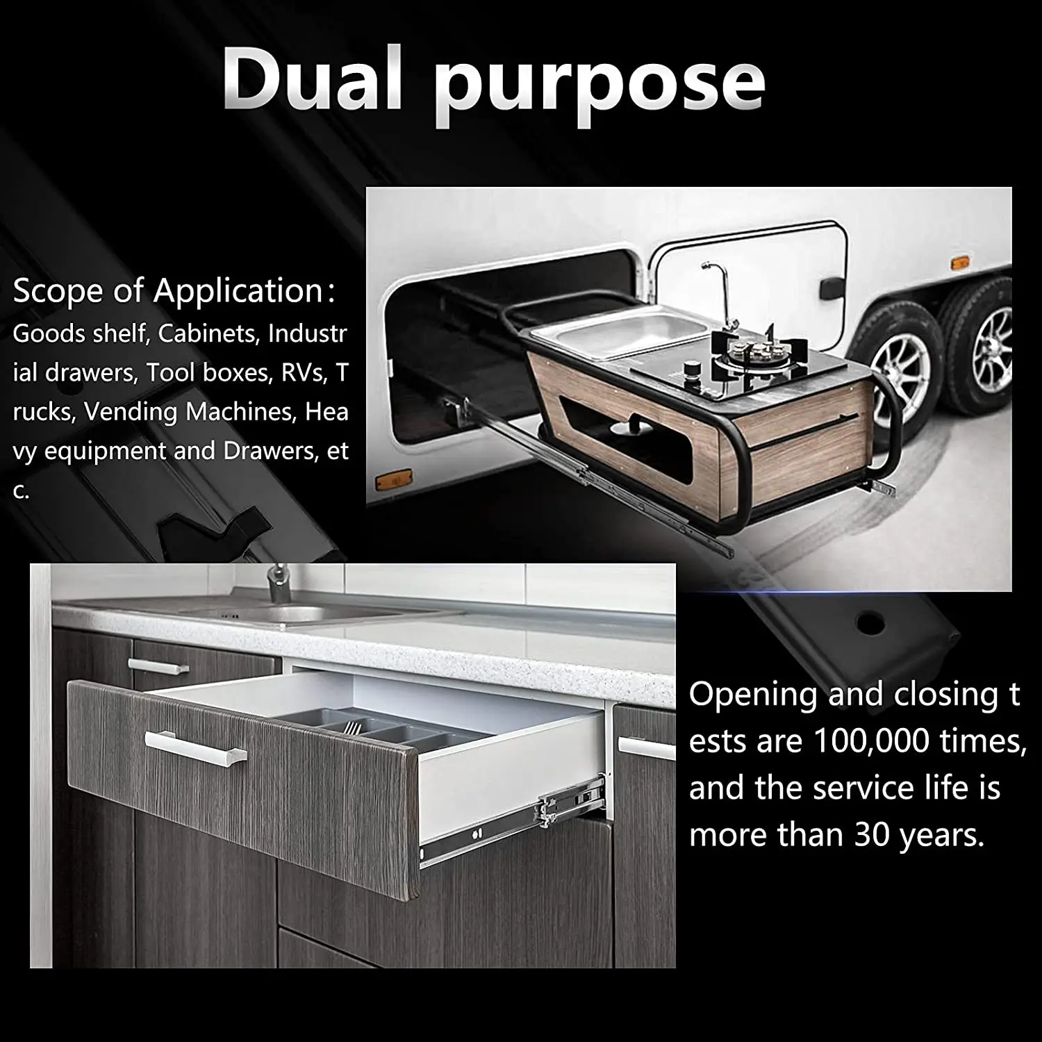 170 Lbs 1 Pair With Lock Heavy - Drawer Slide Pair ulasan dan harga